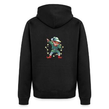 Christmas Dabbing Elf Squad Xmas Family Matchin - Unisex Premium Organic Zip Hoodie - black - Back - Nico (187cm)