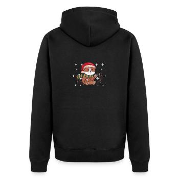 Corgi Père Noël Lumières de l’arbre de Noël Noël Noël - Veste à capuche bio Premium Unisexe - noir - Dos - Nico (187cm)