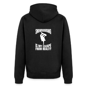 Snowboardfahrer Geschenk Snowboardsport Snowboard - Unisex Premium Bio Zip Hoodie - Schwarz - Hinten - Nico (187cm)