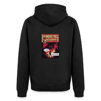 Retro Horror Comic - Déménagez à la campagne - Veste à capuche bio Premium Unisexe - noir - Dos - Nico (187cm)