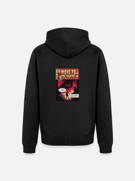Retro Horror Comic - Flyt til landet - Premium økologisk unisex-hættejakke - sort