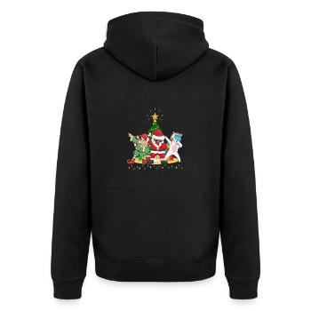 Dabbing Santa Claus Elf Unicorn Christmas Tree - Unisex Premium Organic Zip Hoodie - black - Back - Nico (187cm)