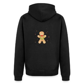 Gingerbread Man Baking Funny Christmas Cookies - Unisex Premium Organic Zip Hoodie - black - Back - Nico (187cm)