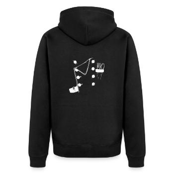 Chefkoch Kostüm Löffel Gabel Kulinarische Küche - Unisex Premium Bio Zip Hoodie - Schwarz - Hinten - Nico (187cm)