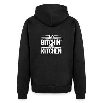 There's no grumbling in my kitchen Funny - Unisex Premium Organic Zip Hoodie - black - Back - Nico (187cm)