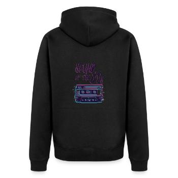 Lustiges Bild Witzig Humor Geschenkidee - Unisex Premium Bio Zip Hoodie - Schwarz - Hinten - Nico (187cm)