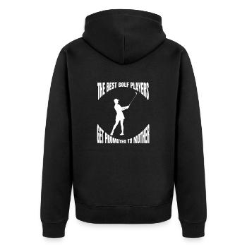 Golfspieler Golfplatz Golfsport Golf Golfverein - Unisex Premium Bio Zip Hoodie - Schwarz - Hinten - Nico (187cm)