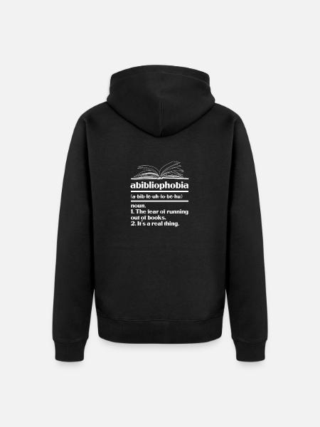 Abibliofobi Sjov læsning Bookworm Reader Book - Premium økologisk unisex-hættejakke - sort
