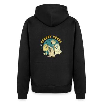 Spooky Squad Halloween Retro Maskottchen - Unisex Premium Bio Zip Hoodie - Schwarz - Hinten - Nico (187cm)