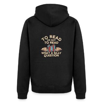 Lire ou ne pas lire - quelle question stupide - Veste à capuche bio Premium Unisexe - noir - Dos - Nico (187cm)