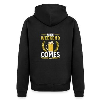 Lustige Bierchen Party Wochenend Bier - Unisex Premium Bio Zip Hoodie - Schwarz - Hinten - Nico (187cm)