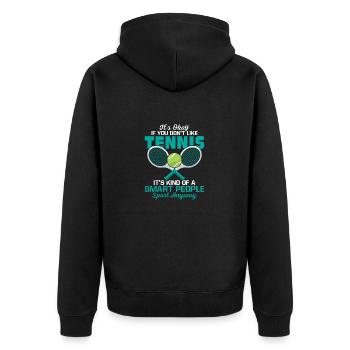 It's Okay If You Don't Like Tennis Player Racket - Unisex Premium Bio Zip Hoodie - Schwarz - Hinten - Nico (187cm)