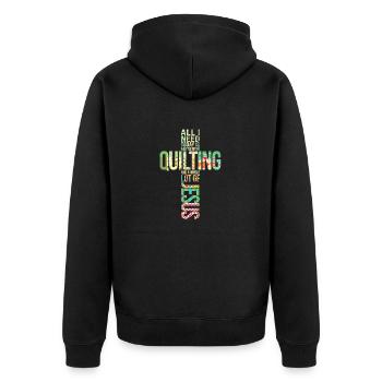 Quilten Whole Lot of Jesus Cross Nähen Quilters - Unisex Premium Bio Zip Hoodie - Schwarz - Hinten - Nico (187cm)