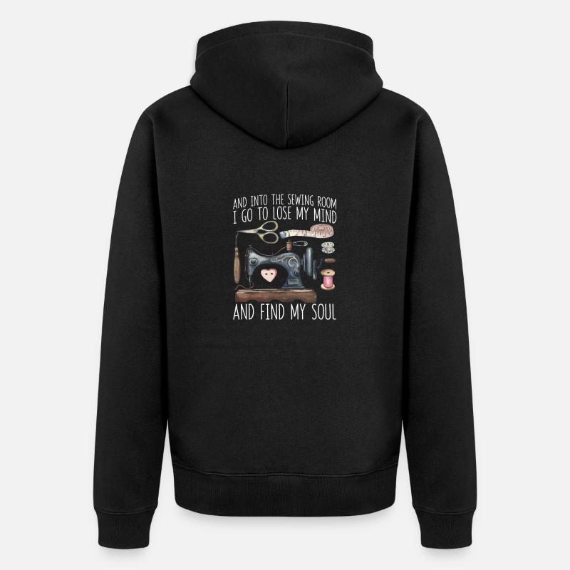 Je vais à la salle de couture à mon - Veste à capuche bio Premium Unisexe - noir