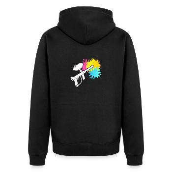 Paintball Gun Silhouette Airsoft Fan Painting - Unisex Premium Organic Zip Hoodie - black - Back - Nico (187cm)