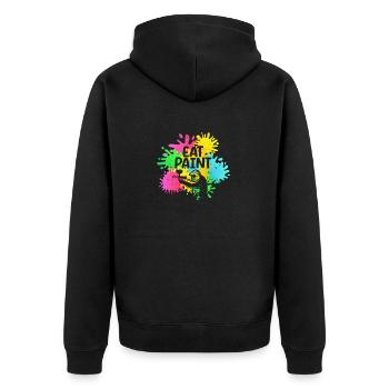 Eat Paint Splatter Funny Paintball Lover - Unisex Premium Organic Zip Hoodie - black - Back - Nico (187cm)