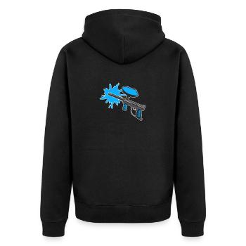 Paintball Gun Silhouette Airsoft Fan Painting - Unisex Premium Organic Zip Hoodie - black - Back - Nico (187cm)
