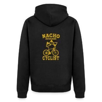 Radfahrer Radfahren nacho durchschnittliches Fahrrad Radfahren - Unisex Premium Bio Zip Hoodie - Schwarz - Hinten - Nico (187cm)