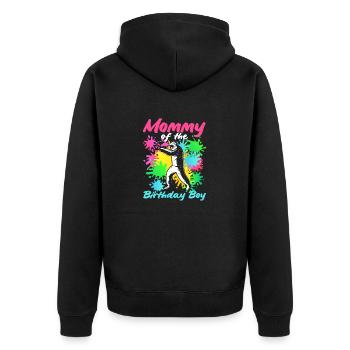 Mom of Birthday Boy Girl Paintball Matching - Unisex Premium Organic Zip Hoodie - black - Back - Nico (187cm)