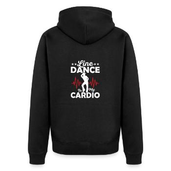 Line Dance Is My Cardio Western Country Music - Unisex Premium Bio Zip Hoodie - Schwarz - Hinten - Nico (187cm)