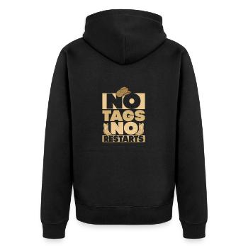 No Tags No Restarts Country Music Line Dance - Unisex Premium Bio Zip Hoodie - Schwarz - Hinten - Nico (187cm)