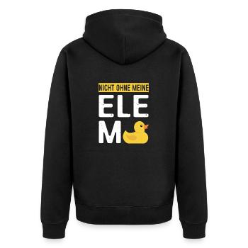 Lustiges Chemie Wissenschaft Science Elemente Ente - Unisex Premium Bio Zip Hoodie - Schwarz - Hinten - Nico (187cm)