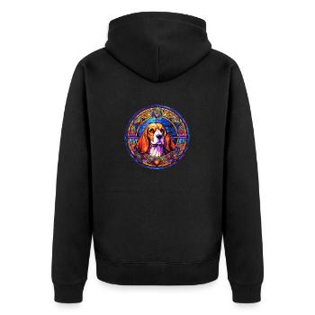 Design de vitrail - Beagle Dog en vitrail - Veste à capuche bio Premium Unisexe - noir - Dos - Nico (187cm)