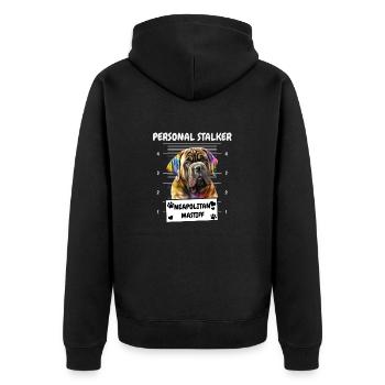 Petit drôle de harceleur napolitain Mastiff - Veste à capuche bio Premium Unisexe - noir - Dos - Nico (187cm)