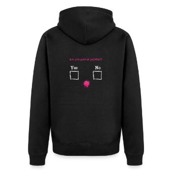 Sind Sie gut in Paintball Team Player Sarkasmus - Unisex Premium Bio Zip Hoodie - Schwarz - Hinten - Nico (187cm)