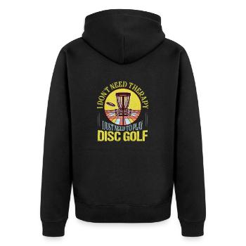 Je n’ai pas besoin de thérapie, j’ai juste besoin de jouer au disc golf - Veste à capuche bio Premium Unisexe - noir - Dos - Nico (187cm)