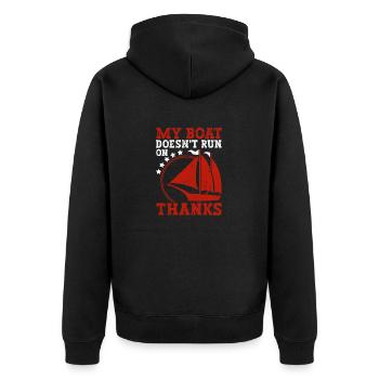 My boat doesn't run anymore thanks to Funny Boat Owner - Unisex Premium Organic Zip Hoodie - black - Back - Nico (187cm)