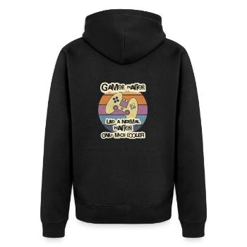 Gamer Waiter T-Shirt Tee, Gamer Shirt, Funny Gamer - Veste à capuche bio Premium Unisexe - noir - Dos - Nico (187cm)