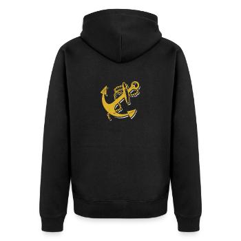 Nautical Anchor Funny Boating Sailors Pirates - Unisex Premium Organic Zip Hoodie - black - Back - Nico (187cm)