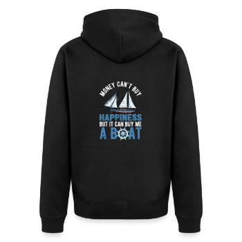 Money can't buy happiness, but it can give me a - Unisex Premium Organic Zip Hoodie - black - Back - Nico (187cm)
