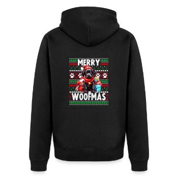 Mignon Black Labrador Dog Christmas Design - Merry W - Veste à capuche bio Premium Unisexe - noir - Dos - Nico (187cm)