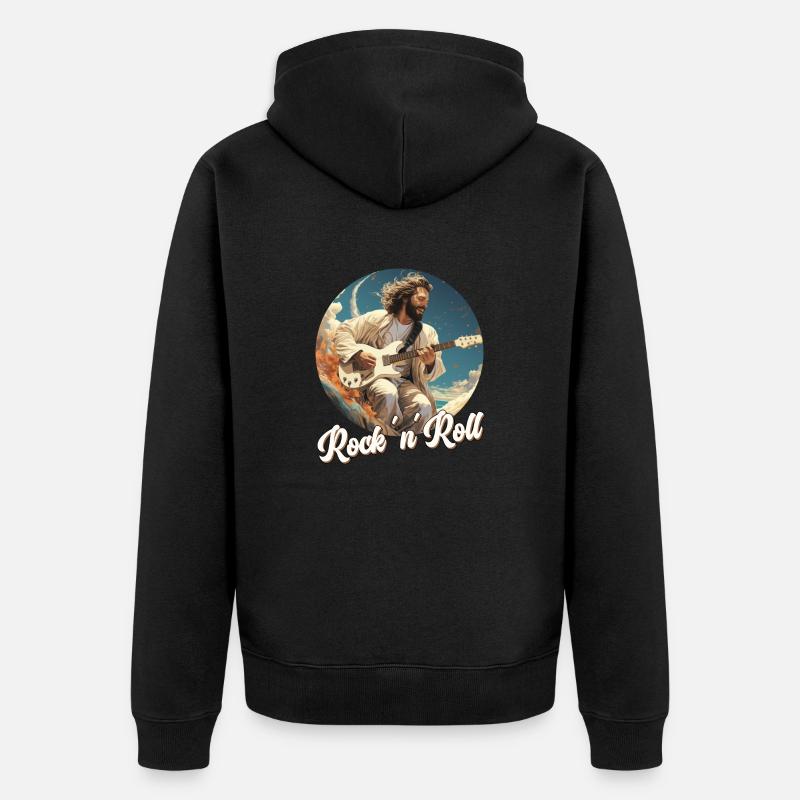 Rock ́n ́Roll Jésus - Veste à capuche bio Premium Unisexe - noir