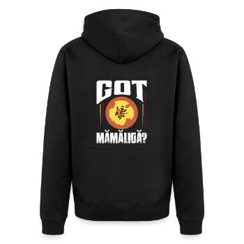 Got Mamaliga? Proud Romanian Romania Pride - Unisex Premium Organic Zip Hoodie - black - Back - Nico (187cm)