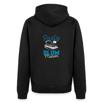 Fête au ralenti drôle bateau ponton bateau - Veste à capuche bio Premium Unisexe - noir - Dos - Nico (187cm)