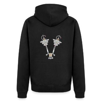 AMAZIGH MAROKKO BERBER - Unisex Premium Bio Zip Hoodie - Schwarz - Hinten - Nico (187cm)