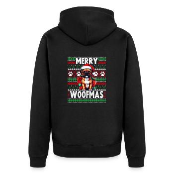 Pelzeltern Weihnachten - Boxer Hundeliebhaber Hässlicher Christus - Unisex Premium Bio Zip Hoodie - Schwarz - Hinten - Nico (187cm)