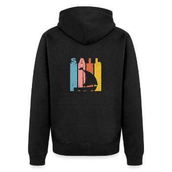 Sail Retro Vintage Sailing Silhouette Sailor Boat - Veste à capuche bio Premium Unisexe - noir - Dos - Nico (187cm)