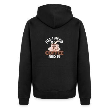 Tout ce dont j’ai besoin, c’est de café et de luxure Pi Day - Veste à capuche bio Premium Unisexe - noir - Dos - Nico (187cm)