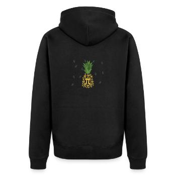 Happy Pi Day Niedliche Torte Ananas 3.14 Lustiger - Unisex Premium Bio Zip Hoodie - Schwarz - Hinten - Nico (187cm)