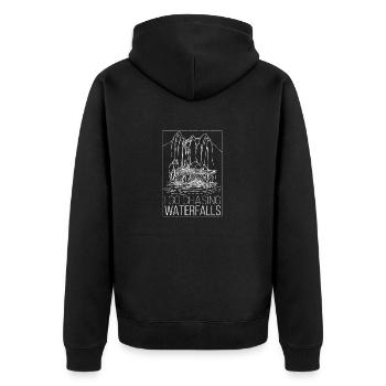 I'm Going Waterfall Chasing Funny Outdoor Camping - Unisex Premium Organic Zip Hoodie - black - Back - Nico (187cm)