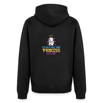 Drôle Princesse Intolérante au lactose Filles Femmes Fun - Veste à capuche bio Premium Unisexe - noir - Dos - Nico (187cm)