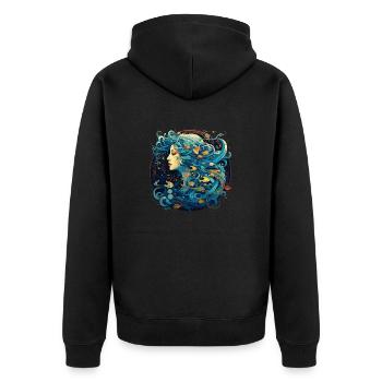 Cool Zodiac Sign Aquarius Design pour les femmes et les hommes - Veste à capuche bio Premium Unisexe - noir - Dos - Nico (187cm)