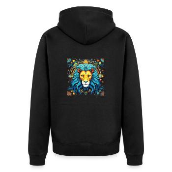 Embrace Your Leo Identity: Leo Pride - Unisex Premium Organic Zip Hoodie - black - Back - Nico (187cm)