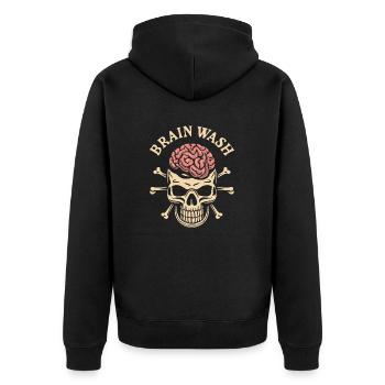 Crâne de lavage de cerveau - Veste à capuche bio Premium Unisexe - noir - Dos - Nico (187cm)