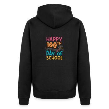 100e jour d’école, professeur de musique, musicien - Veste à capuche bio Premium Unisexe - noir - Dos - Nico (187cm)