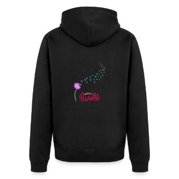 Make A wish - Unisex Premium Organic Zip Hoodie - black - Back - Nico (187cm)